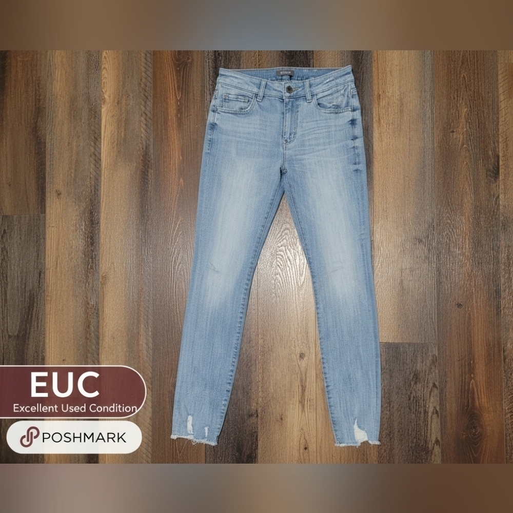 DL1961 Florence Midrise Instasculpt Skinny Jeans Light Wash Raw Hem Size 26